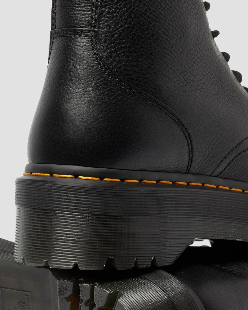 Botas Plataforma Dr Martens Jadon Pisa Cuero Mujer Negros | MX 538XYU